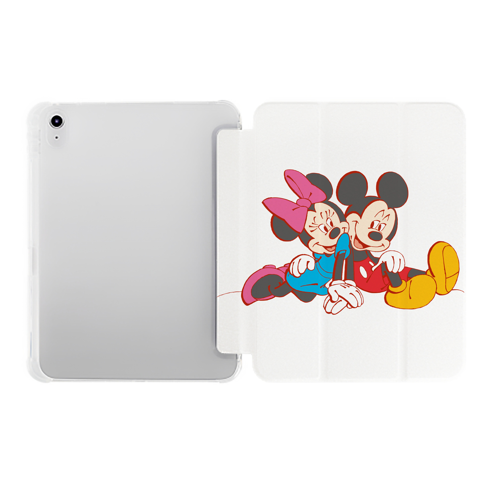 （画像用） ミッキーマウス Mickey Mouse IPad ケース ペン収納付き 三つ折りスタンド PUレザー×シリコン 対応機種9.5/10.5/10.9インチ